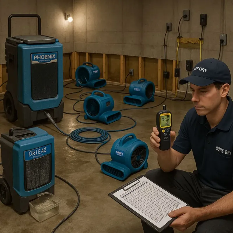 Structural Drying and Dehumidification process in McKeesport, PA